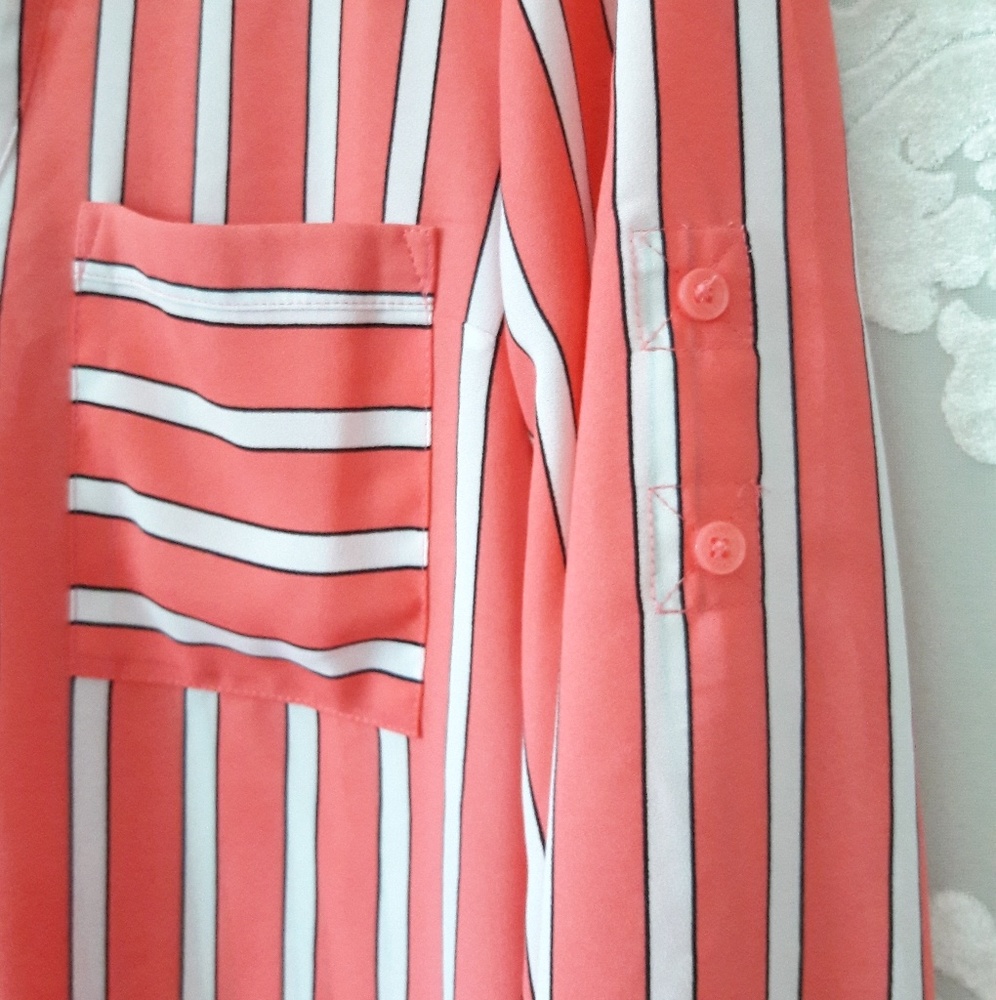 Express Portofino Button Down Striped Shirt - Picture 3 of 3